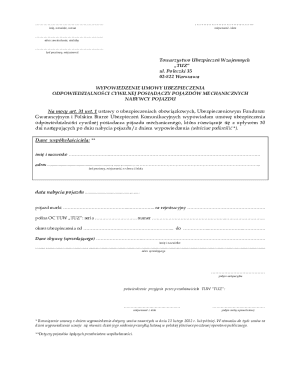 Polish Vehicle Insurance Cancellation Form