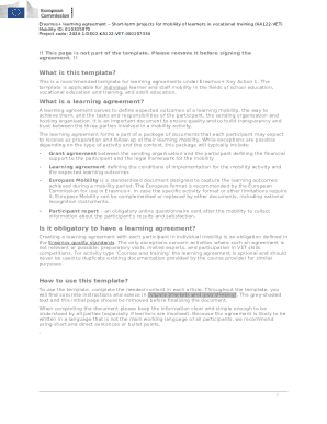 Erasmus+ Learning Agreement