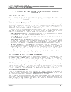 Erasmus+ Learning Agreement KA121-VET