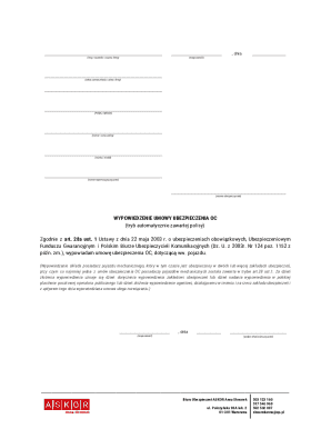 Polish Car Insurance Cancellation Form