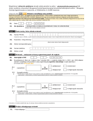 Polish Exam Score Verification Request Form