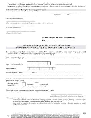 Application for Access to Exam Work