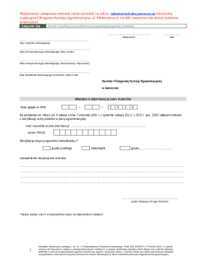Poland 8th Grade Exam Score Verification Request
