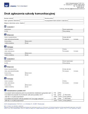 AXA Vehicle Damage Claim Form