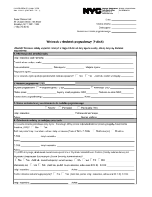 Burial Claim Form M-860w