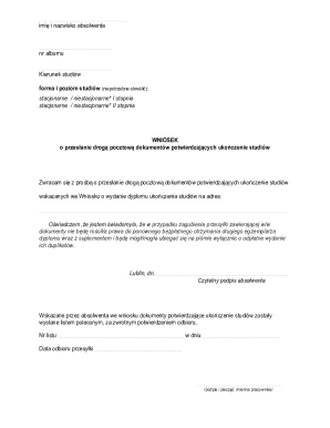 Request for Diploma Documents