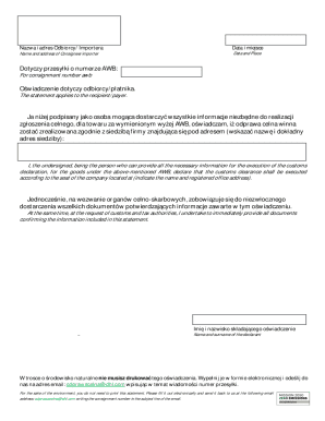 Customs Declaration Form