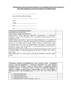 Polish Agricultural Excise Tax Refund Declaration