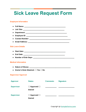 Sick Leave Request Form