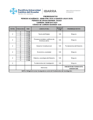 University Course Prerequisites Form