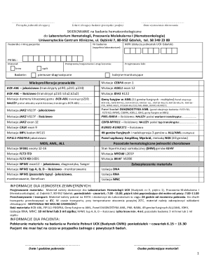 Polish Hematology Genetic Testing Consent Form