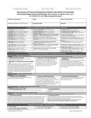 Medical Referral Form for Molecular Diagnostics