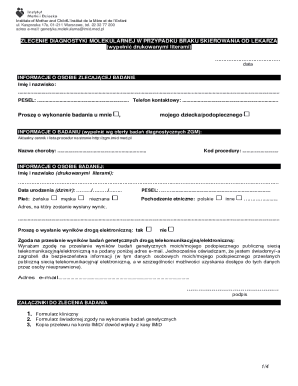 Molecular Diagnostic Order Form