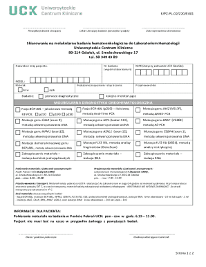 Polish Molecular Hematology Test Referral Form