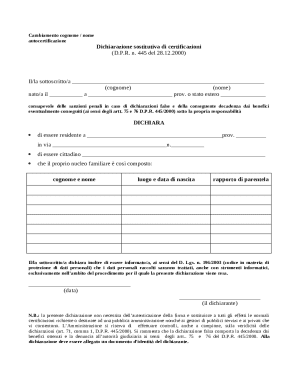 Italian Name Change Declaration