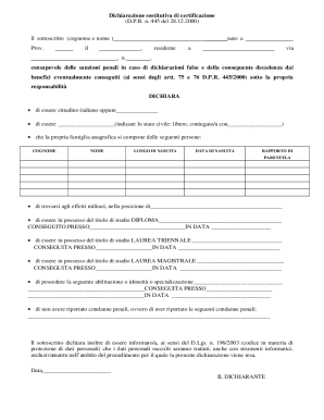 Italian Self-Certification Declaration