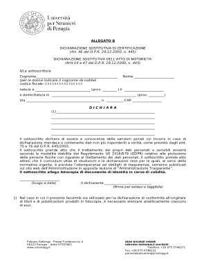 Italian Self-Certification Form