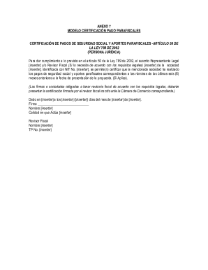 Colombia Social Security Payment Certification