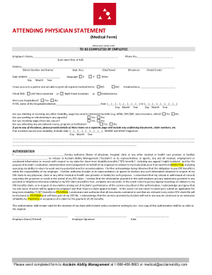 Attending Physician Statement Medical Form