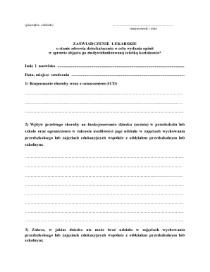 Medical Certificate for Individualized Education Path