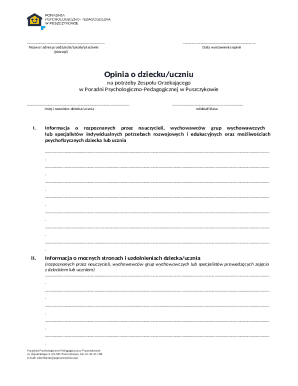 Polish Educational Opinion Form