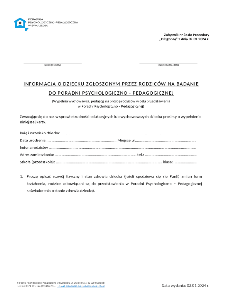 Zacznik nr 3a do Procedury,,Diagnoza z dnia 02 Preview on Page 1