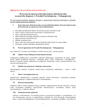 Psychological-Pedagogical Counseling Child Information Form