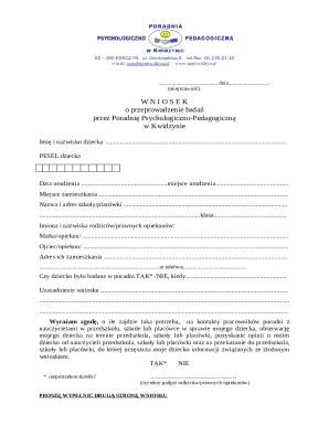 Psychological-Pedagogical Counseling Request Form