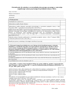 Polish Agricultural Fuel Tax Refund Declaration