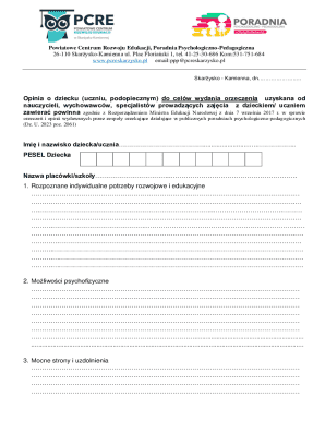 Poland Child Development Opinion Form