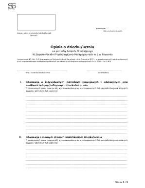 Polish Educational Opinion Form
