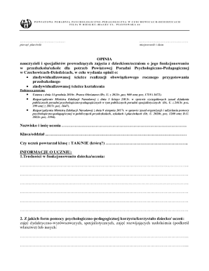 Psychological-Pedagogical Opinion Form