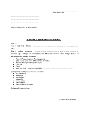 Polish Student Opinion Request Form