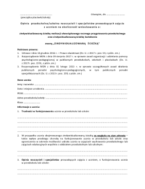 Polish Individualized Education Pathway Form