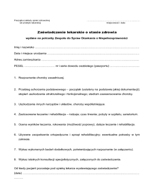 Medical Certificate for Disability Assessment