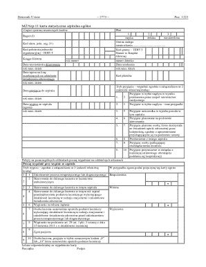 Polish Hospital Statistical Card Form MZ/Szp-11