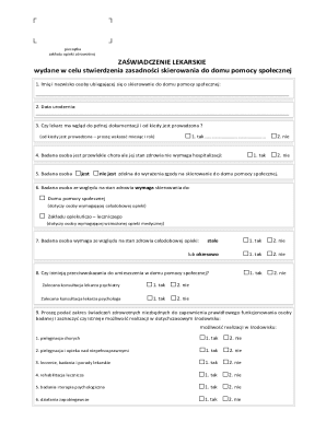 Medical Certificate for Social Care Home Referral