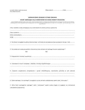 Medical Certificate for Social Care Home Placement