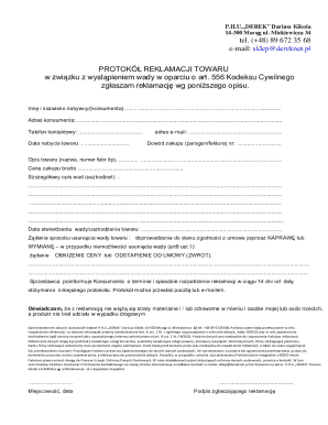 Product Complaint Protocol