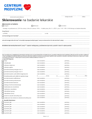Polish Medical Examination Referral Form