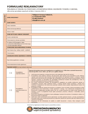 Product Complaint Form
