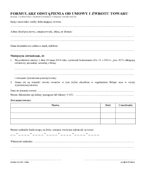 Product Return and Refund Form