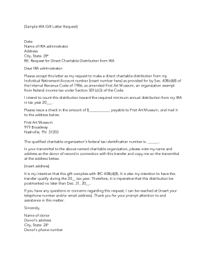 IRA Gift Letter Request
