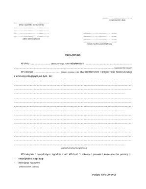Polish Consumer Complaint Form