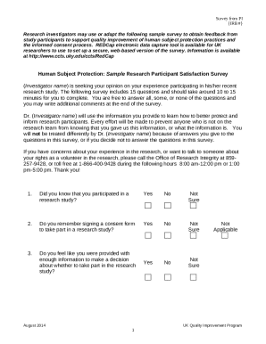 Human Subject Protection Survey