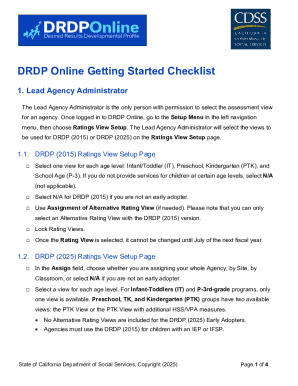 DRDP Online Getting Started Checklist