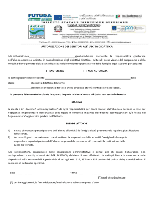 Parental Authorization for Educational Outing