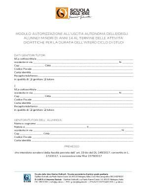Italian Student Independent Exit Authorization Form