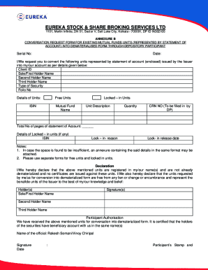 Mutual Fund Dematerialization Request Form