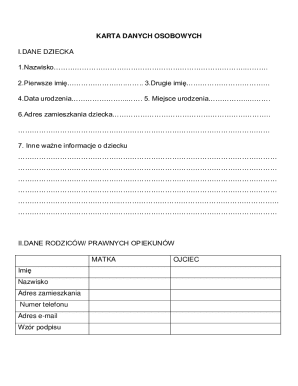 Personal Data Form